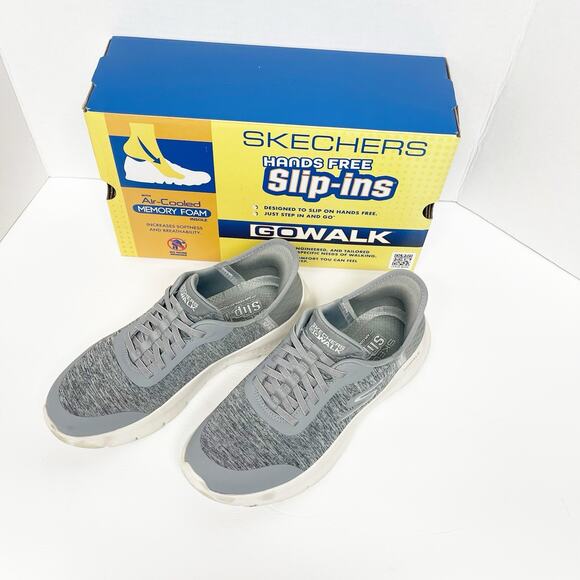 Skechers Gray Go Walk Slip Ins memory foam athletic shoes Sneakers 8.5 - Picture 2 of 7